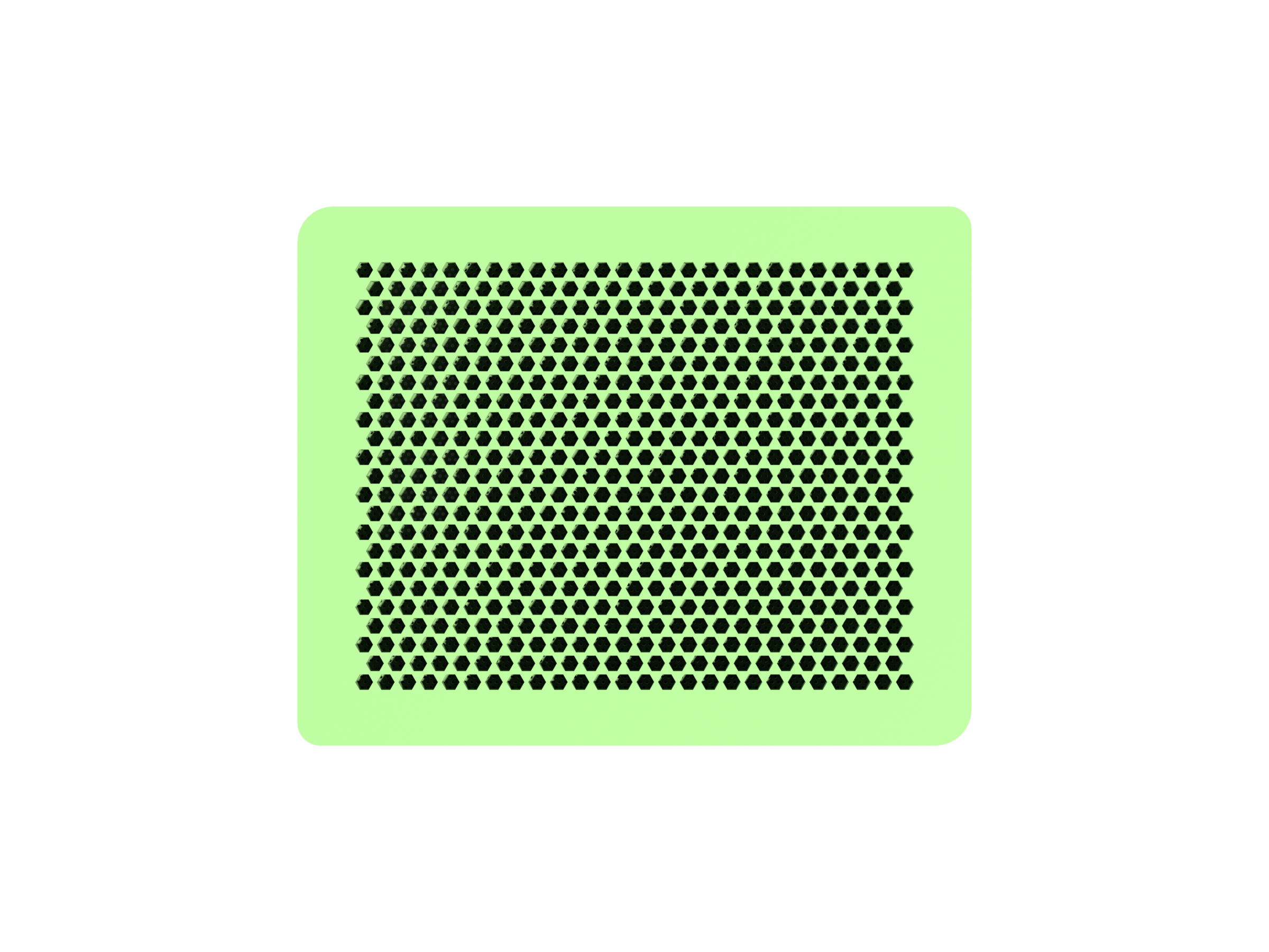 BudMaster Mini channel router top-down — hex sieve lid pattern